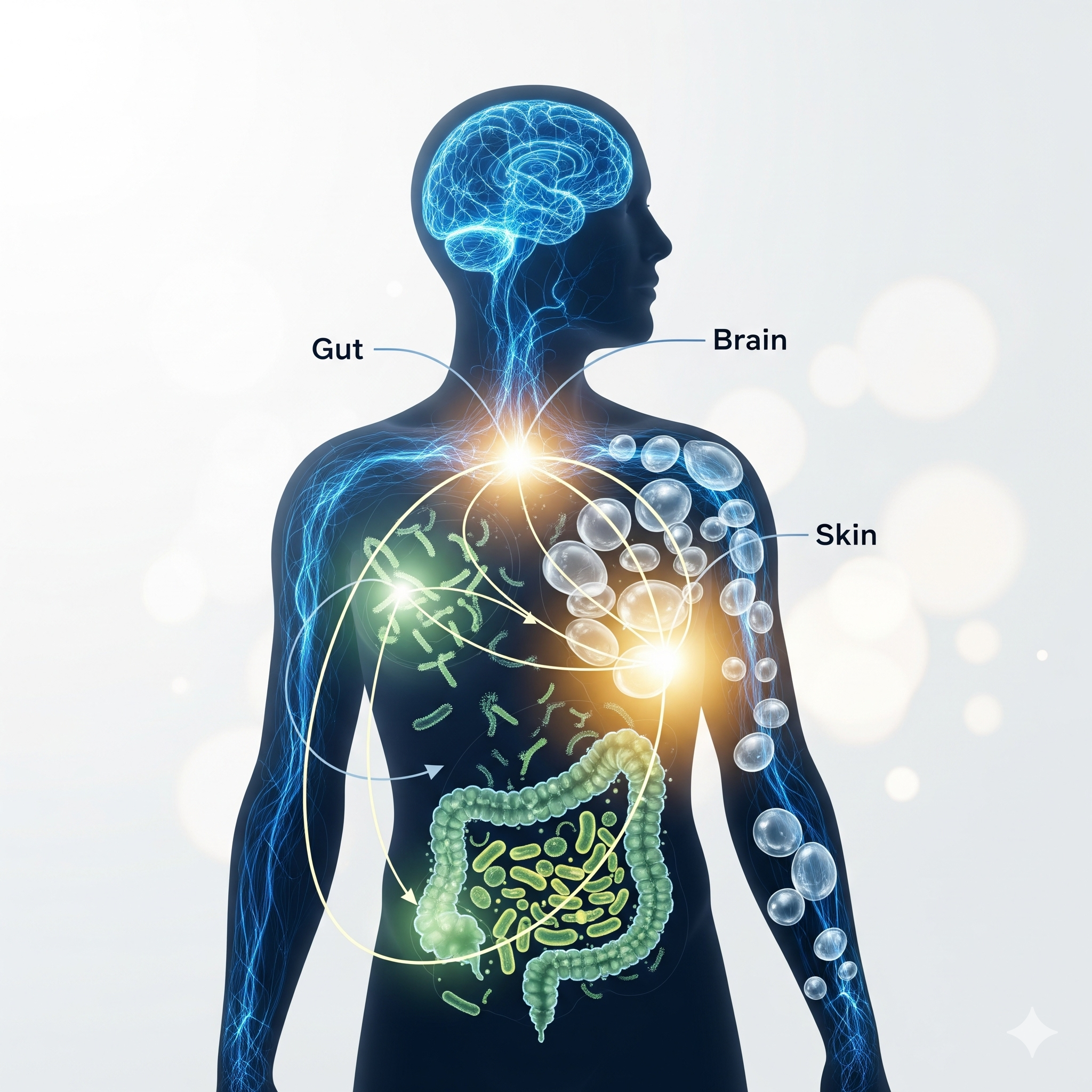 Read more about the article The Gut-Brain Axis: A Two-Way Street to Glowing Skin